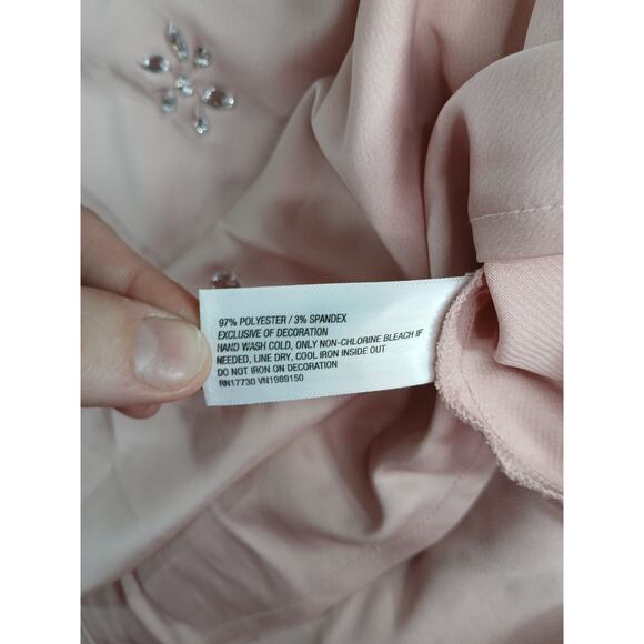 A New Day Dress Womens XXL 2XL Pink Maxi Slip Spaghetti Strap Jewel V Neck NWT - Picture 9 of 10
